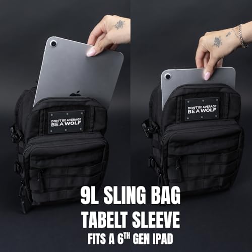 WOLFpak Tactical Sling Bag for Concealed Carry, EDC | Everday Crossbody Daypack - color: Alpha Black