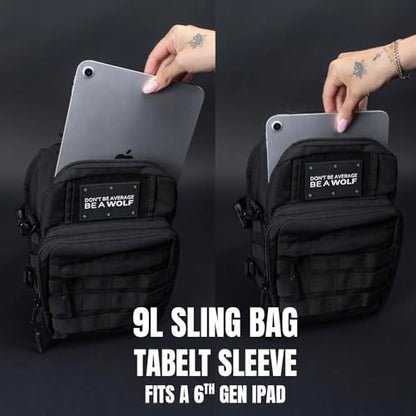 WOLFpak Tactical Sling Bag for Concealed Carry, EDC | Everday Crossbody Daypack - color: Alpha Black