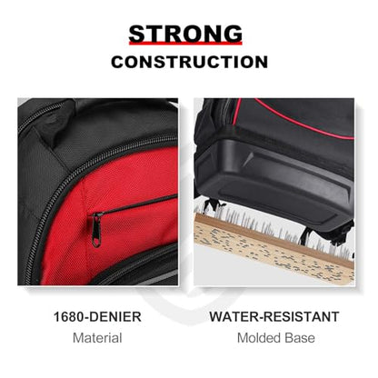 HAUTMEC Heavy-Duty Tool Backpack with Molded Waterproof Base, 1680D Tool Bag with Laptop Compartment, 22 Pockets, Padded Straps & Breathable Back Panel – HT0285