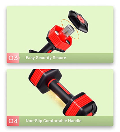 Nice C Adjustable Dumbbells Weights, Neoprene All-in-1 Options, Non-Slip, All-Purpose, Home, Gym, Office - style: Red 5lb Pair