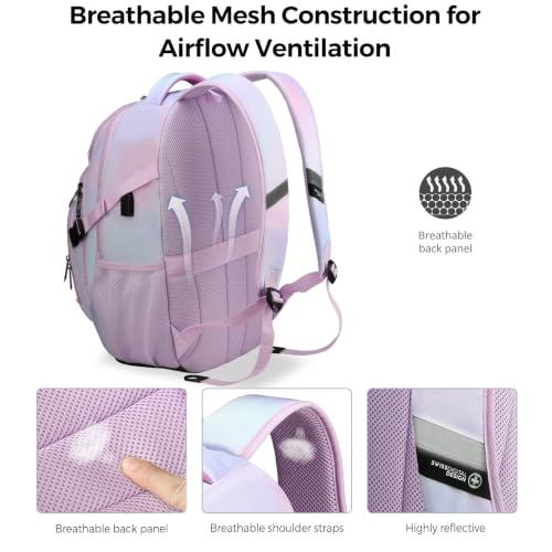 Swissdigital Design Backpack for Men with USB Charging Port SD803-104 - color: Pink Purple
