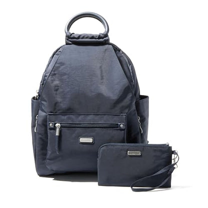 Baggallini All Day Backpack with RFID Phone Wristlet - Lightweight Travel Backpack for Women - color: French Navy