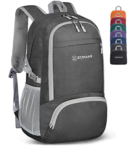 ZOMAKE Lightweight Packable Backpack 30L, Foldable Hiking Backpacks Water Resistant Compact Folding Daypack for Travel(Dimgray) - color: Dimgray