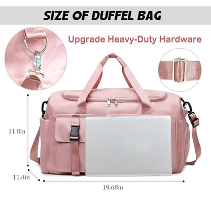 Eslcorri Gym & Travel Duffel Bag Backpack with Shoe & Wet Pocket, DarkPink - color: 42L-DarkPink