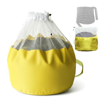 J Bryant Extra Large Battle Rope Storage Bag – Heavy-Duty Carry Sack for Training Ropes, Jump Ropes & Gym Accessories - color: Yellow