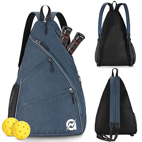 A11N SPORTS Pickleball Bag, Reversible Crossbody Sling Bag/Backpack for Women Men - color: Navy