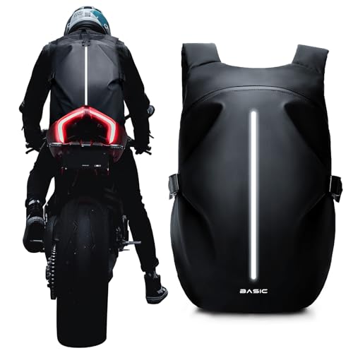 Motorcycle Backpack, Motorcycle Backpacks for Men and women, Waterproof Motorcycle Backpacks, Helmet Bag Bookbag for riding, Large - color: D-black-large
