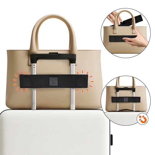 Trolley Strap Carryon Luggage Strap Over Suitcase Handle for Attaching Carryon Bag Travel Accessories TSA Approved Carry-On Add a Bag Belt Sleeve for A Tote Backpack Purse (Black on Black) - color: Black on Black