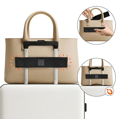 Trolley Strap Carryon Luggage Strap Over Suitcase Handle for Attaching Carryon Bag Travel Accessories TSA Approved Carry-On Add a Bag Belt Sleeve for A Tote Backpack Purse (Black on Black) - color: Black on Black