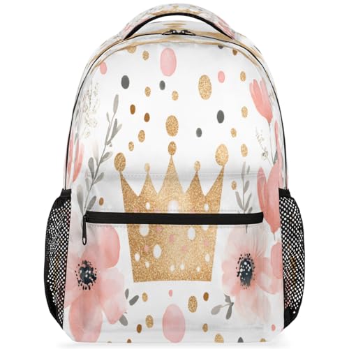 Crown Anemones Laptop Backpack for Women 17 inch Backpacks Lightweight Computer Bag Rucksack Casual Daypack Work Travel - color: Multicolor-8