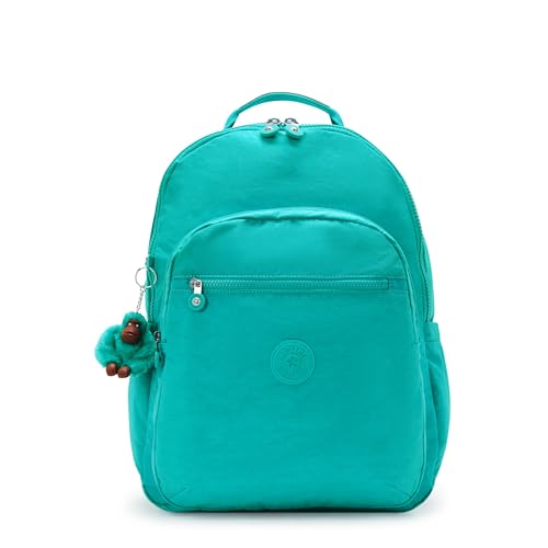 Kipling Women's Seoul Extra Large 17" Laptop Backpack, Durable, Roomy with Padded Shoulder Straps, Built-In Protective Sleeve - color: Peacock Teal, size: Large