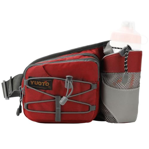 Waist Pack with Water Bottle Holder for Running Walking Hiking Fanny Pack Hydration Belt - color: ‎Gypsy Red