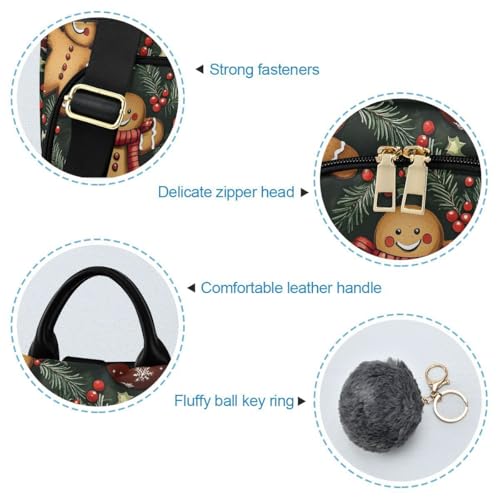 ALAZA Gingerbread Man Christmas Ball Pattern Trips Hiking Camping Rucksack Pack for Women - color: Multicolor 7