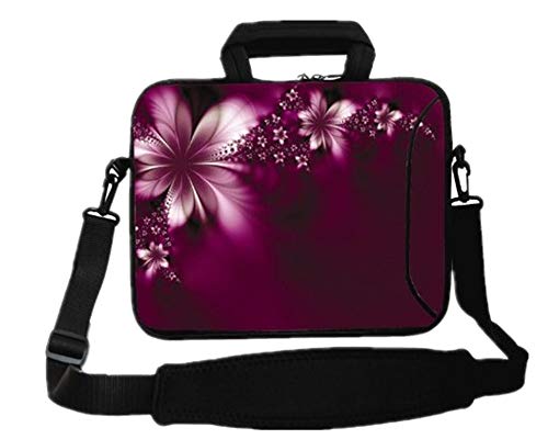 RICHEN 17 inch Laptop Shoulder Bag Carrying Case Computer PC Cover Pouch with Handle Fits 15.6/16/17/17.3/17.4 inch Laptop Notebook (16-17.3 inch, Flowers) - color: Flowers