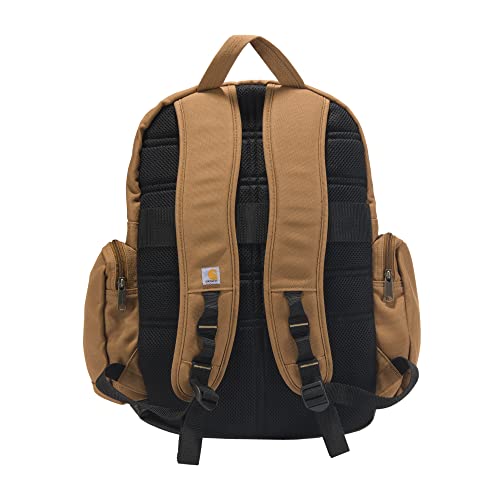 Carhartt 35L Triple-Compartment Backpack, Durable Pack with Laptop Sleeve and Duravax Abrasion Resistant Base, Carhartt Brown - color: Carhartt Brown