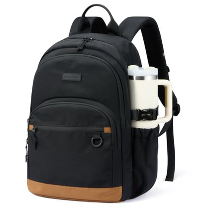 LOVEVOOK Travel Laptop Backpack, Waterproof Carry On Backpack for Women Men, 17.3 Inch Computer Bag, Large College School Bookbag with Luggage Sleeve, Chest Strap & Water Bottle Pocket - color: Black-a-l, size: 17.3 Inch