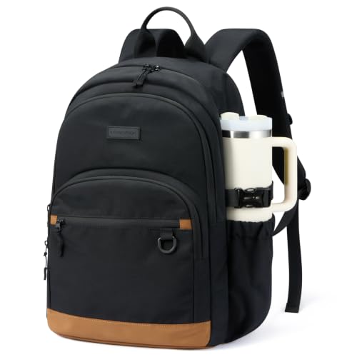 LOVEVOOK Travel Laptop Backpack, Waterproof Carry On Backpack for Women Men, 17.3 Inch Computer Bag, Large College School Bookbag with Luggage Sleeve, Chest Strap & Water Bottle Pocket - color: Black-a-l, size: 17.3 Inch