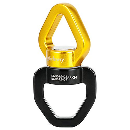 Swing Swivel, 35KN Safety Rotational Device, Swing Spinner for Web Tree Swing, Aerial Dance, Children's Swing, Hanging Hammock Black-Gold - style: Black Gold-1 Pack
