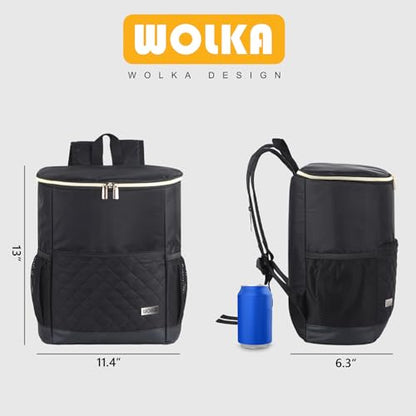 Wolka Cooler Backpack 30 Cans,Portable Backpack Coolers Insulated Leak Proof,Waterproof Soft Sided Cooler Bag for Travel,Beach,Camping,Picnic,Lunch Backpack for Women (Black Shark) - color: Black Shark