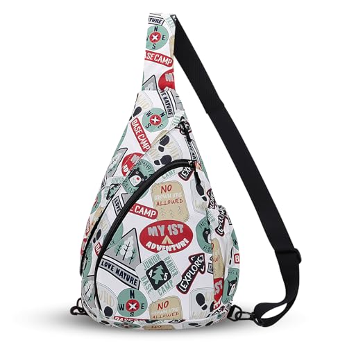 HUA ANGEL Crossbody Sling Bag for Men & Women Lightweight Waterproof Chest Shoulder Bag for Travel Hiking & Everyday Use - color: W-bear