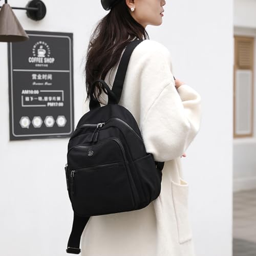 Tanweibago Mini Nylon Women Backpacks,11L Small Ladies backpacks Casual Lightweight Women Shopping Travel Daypack (Y2-Black) - color: Y2-black