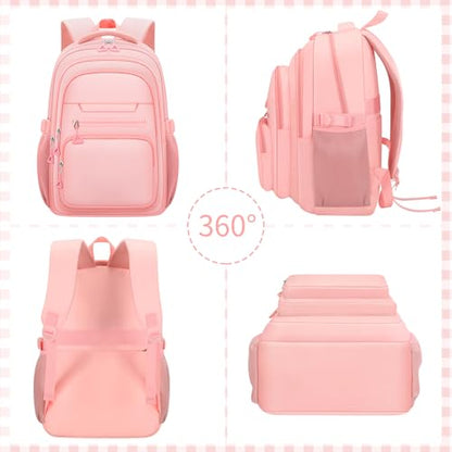 PRAGARI Cute Backpack for School Girls Aesthetic Backpack Women College Bookbag Large Students Laptop Bag Travel Casual Daypack - color: Pink