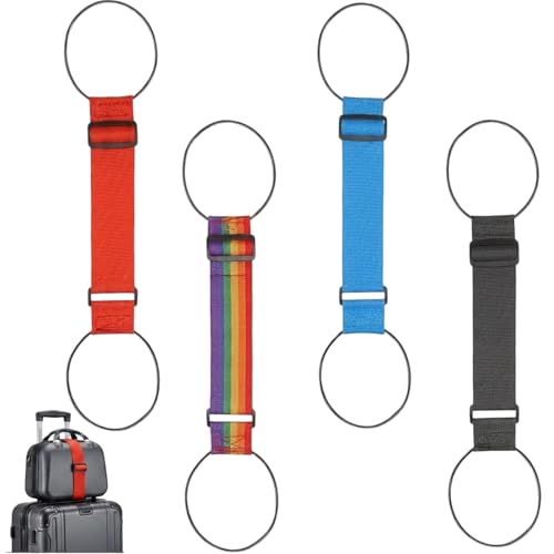 4 Pack Luggage Connector Straps, Adjustable Elastic Luggage Connector Straps for Suitcases, Travel Straps for Luggage Securing Bags, Backpacks & Accessories, Adjusts Extends to 40cm