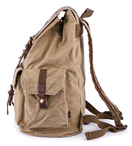 GOOTIUM 21101KA Specially High Density Thick Canvas Backpack Rucksack,Khaki - color: Khaki, size: Large