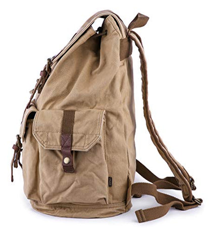 GOOTIUM 21101KA Specially High Density Thick Canvas Backpack Rucksack,Khaki - color: Khaki, size: Large