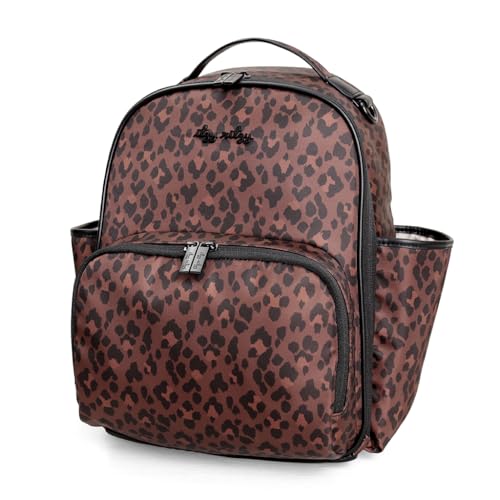 Itzy Ritzy Mini Diaper Bag Backpack – Chic, Compact Mini Plus Backpack with Changing Pad, 10 Pockets (6 Internal, 4 External), Grab-Top Handle & Rubber Feet – Leopard (Woven) - color: Leopard (Woven)