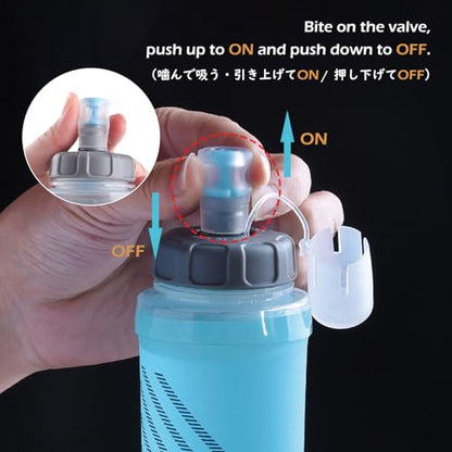 TRIWONDER Soft Flask Collapsible Water Bottles Running Bottle BPA-Free Foldable Handheld Runner Water Flask for Hydration Pack Marathon Hiking Cycling Climbing Travel - color: 500ml/16.9oz - M