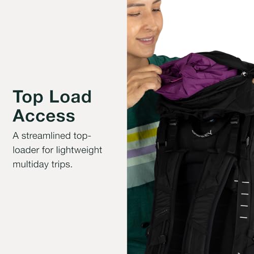 Osprey Tempest 44L Women's Lightweight Hiking Backpack - Daypack for Travel & Camping, Red Pampas/Coal Grey, M/L - color: Red Pampas/Coal Grey, size: Medium-Large