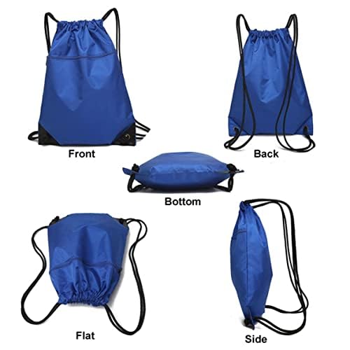 Drawstring Backpack Bag, Waterproof Draw String Back Sack with Zip Pocket, Gym Drawstring Bags Swim Bag for Men Women, Pack of 2, White - color: White, style: Backpack a