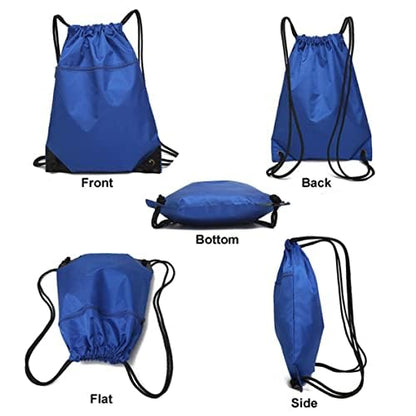 Drawstring Backpack Bag, Waterproof Draw String Back Sack with Zip Pocket, Gym Drawstring Bags Swim Bag for Men Women, Pack of 2, White - color: White, style: Backpack a
