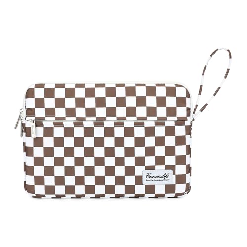 canvaslife 13.3-inch Notebook Computer, Shockproof, Waterproof and Protective Travel Notebook Computer case, Suitable for 13-13.3-inch Notebook Computer Cases (Brown Checker) - color: Brown Checker, size: 13 inch/13.3 inch