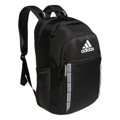 adidas Excel 7 School Backpack for Laptop, Gym and Travel, 34L, Black/White 3 Stripe Webbing/7, OSFA - color: Black/White 3 Stripe Webbing/7, size: One Size