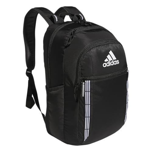 adidas Excel 7 School Backpack for Laptop, Gym and Travel, 34L, Black/White 3 Stripe Webbing/7, OSFA - color: Black/White 3 Stripe Webbing/7, size: One Size