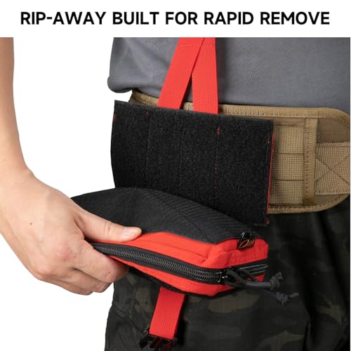 EXCELLENT ELITE SPANKER Tactical Molle Rip Away Ifak Pouch Utility First Aid Pouch Medical EMT Bag - color: Red