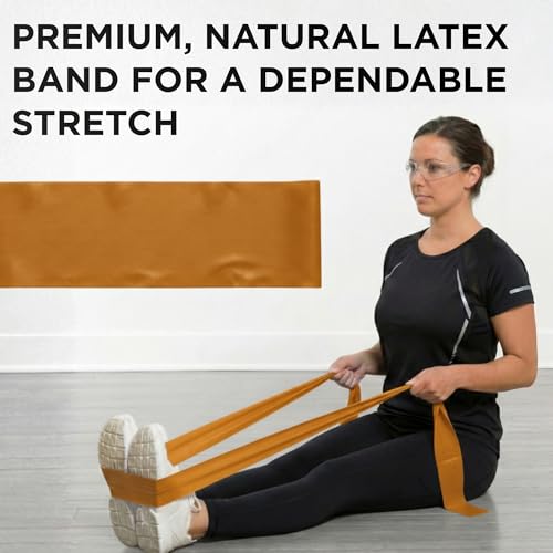 THERABAND Resistance Band, 50-Yard Roll, Latex Elastic Band for Exercise, Stretching, Physical Therapy, Yoga, Pilates, Home Workouts, Cut-to-Length, Color-Coded Levels - color: Gold | Max, style: Latex