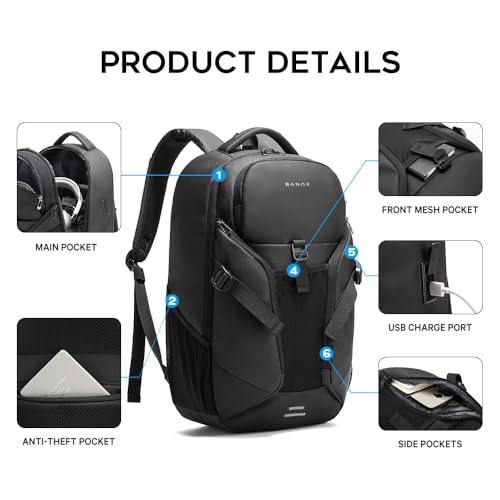 FUTURE AESTHEICS Travel laptop Smart Backpack for men women ，Business waterproof Backpack with USB charge Port,Anti Theft Travel Laptop Backpack Fits 15.6 Inch Notebook