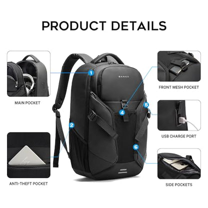 FUTURE AESTHEICS Travel laptop Smart Backpack for men women ，Business waterproof Backpack with USB charge Port,Anti Theft Travel Laptop Backpack Fits 15.6 Inch Notebook