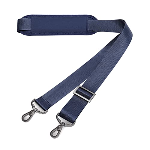 MOSISO 56 inch Shoulder Strap, Adjustable Thick Soft Universal Replacement Non-Slip Fit Padded with Metal Swivel Hooks for Laptop Shoulder Bag/Laptop Messenger Bag/Crossbody Bag, Navy Blue - color: Navy Blue