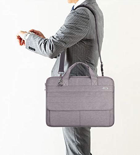LANDICI Laptop Bag Carrying Case 15.6 Inch with Shoulder Strap, Slim Waterproof Computer Sleeve Cover Compatible with MacBook Pro 15/16, 15-16 Inch HP Acer Dell Lenovo ASUS Laptop, Khaki - color: Khaki&grey, size: 14-15.6 Inch