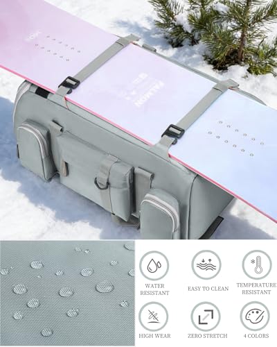 Snowboard Skateboard Duffle Bag Backpack for Men Women, 50L Waterproof Sports Gym Bag Carry On Backpack Weekender Overnight for Travel Hiking Camping Fitness Deep Grey - color: Z01-Dark Grey
