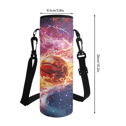 School Bag Backpack Set for Kids Elementary Middle Kids Lightweight Casual Bookbag with Lunch Bag Pencil Case Water Bottle Sleeve, 4 PCS, Basketball Flame Starry Sky - color: Basketball Flame Starry Sky