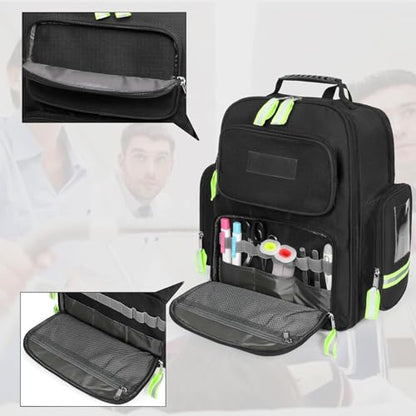 Gatycallaty First Aid Backpack Emergency Medical Backpacks Empty Waterproof Survival Bags Trauma Bag for Nurses Home Car (Black, Pack of 2) - color: Black, Pack of 2