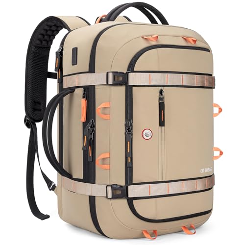 40L Travel Backpack,TSA Approved Carry On Backpack,Business Work Bag with Wet/Dry Compartment, Fits 17.3" Laptop, Duffel Bag for Men Women(Khaki) - color: Khaki
