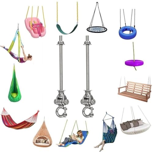 Heavy Duty Swing Hanger with 180°Rotation 1500LB | 2-Pack Stainless steel Bearing Silent Capacity for Sandbag Yoga Swing Hammock Chair