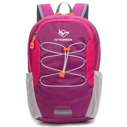 IVYGREEN Little Kids Hiking Backpack for Boys or Girls, Small Daypack for Camping or Travel (Purple, Medium) - color: Purple, size: Medium