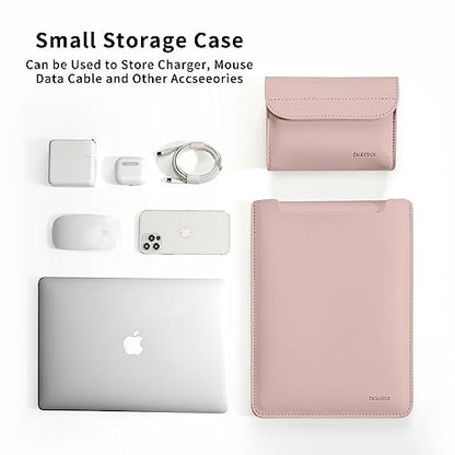 Laptop Sleeve Bag Compatible with MacBook 12 A1534/Air 11 13 M1 A2337/Pro 13 A2338, 11.6-12.3 Acer Chromebook/HP Stream/ASUS/Surface Pro 8/7/6/X/5/4/3, PU Bag with Small Case, Pink - color: Pink, size: 12-13.3 inch